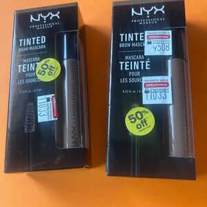 2 NYX Tinted Brow Mascara Color TBM02 Chocolate .22 Fl Oz - NEW SEALED
